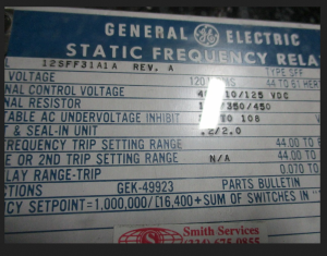 GE SFF Static Frequency Relay model 12SFF31A1A np